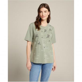 Emerald Accent XL Shirt with Print & Embroidery – Elena Mirò