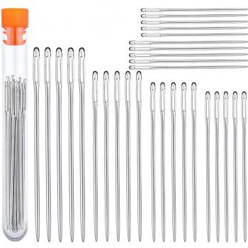 KAOBUY 30PCS Large Eye Needles with Storage Tube