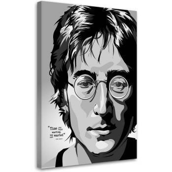 John Lennon Schilderij op Canvas 40x60 Zwart/Wit