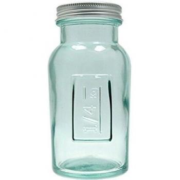 Pot en verre recyclé 0,25l avec couvercle vissable