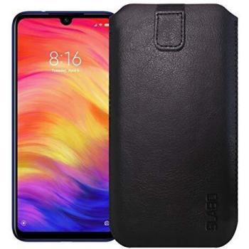 Redmi Note 7 Pro Schutztasche mit Magnet – Schwarzes Kunstleder-Case