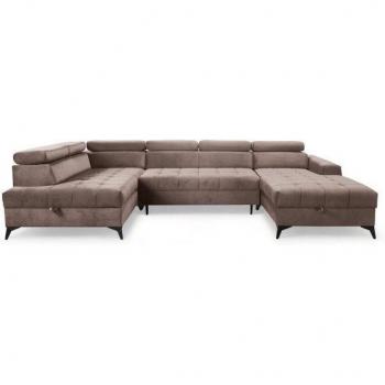 Fun Möbel Wohnlandschaft AGNESA, Schlafsofa mit Ottomane und Bettkästen