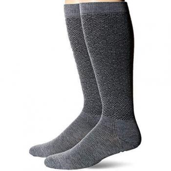 Dr. Scholl Men’s Casual Compression Socks, American Lifestyle Pin‑Dot Design – 2 Pack, Charcoal Heather, L