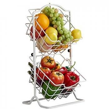 Cesta de Almacenamiento para Cocina con 2 Compartimentos