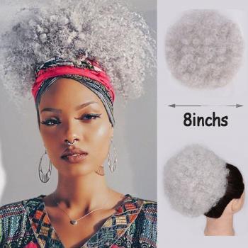 HOUYAN 8 Zoll Kordelzug Afro-Haarperücke