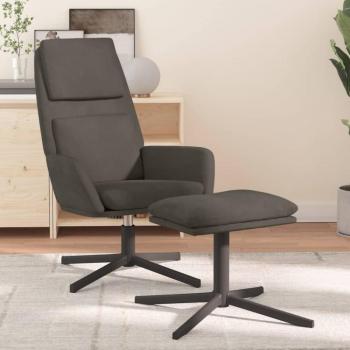 Relaxsessel “Energie‑Hock” – Dunkelgrau, Samtfinish + Hocker