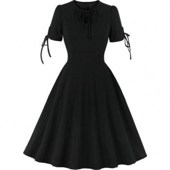 Dames Korte Mouw Retro Jurk