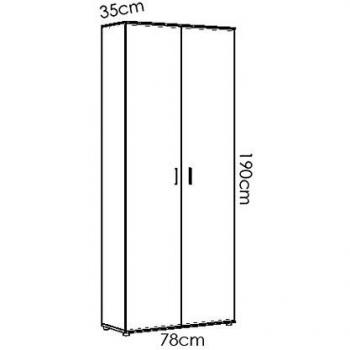Armario Fit multiusos 2 puertas blanco 190x78x35 cm