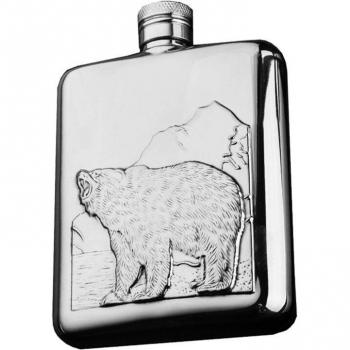 Flacon de voyage en acier inoxydable 6 OZ avec motif taureau