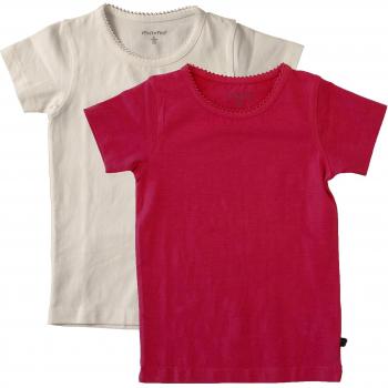 Minymo Mädchen Basic 33 Kurzarm 2er Pack T-Shirt Gr. 98 cm, Mehrfarbig