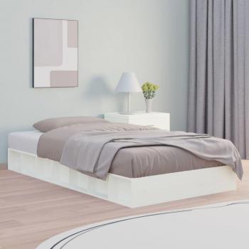 VidaXL Single Solid Wood Bed Frame White 90x190 cm