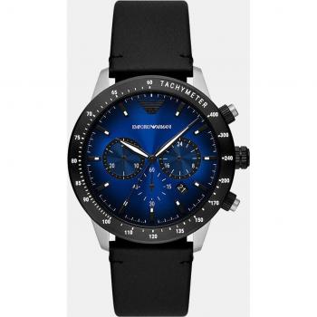 Montre Chronographe Emporio Armani Mario Homme 43 mm Cuir Noir AR11522