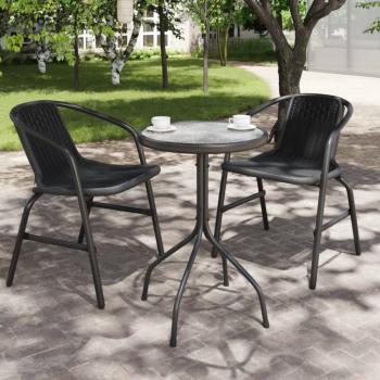 Outdoor Tisch Ø50x71 cm, VidaXL, anthrazitfarbener Stahl