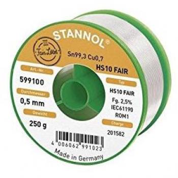 Fil de soudure Stannol HS10-Fair 250 g 0.5 mm sans plomb