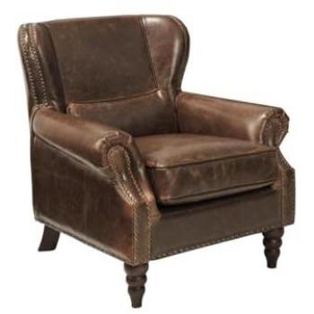 VENTE-UNIQUE Braun Ledersessel