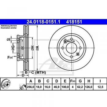 Disque de frein ventilé ATE 24.0118-0151.1 517121J500