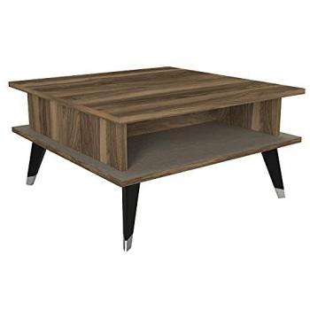 Moebel17 Couchtisch Couchtisch Logan Walnuss Grau, Pflegeleichte Oberfläche aus Holzwerkstoff in matt