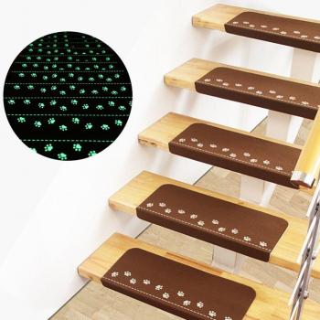 Alfombra de PVC para escalera, antideslizante y decorativa, con luz nocturna, 70x22x4,5 cm