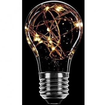 LED Deko Leuchtmittel Kupferkabel Birnenform 1,2W E27 klar vintage 2200K