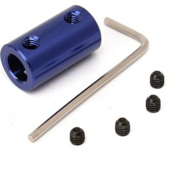 Coupleur d'arbre moteur aluminium bleu 8 mm