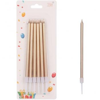 6 PCS Golden Cake Candles for Kids Birthday and Wedding