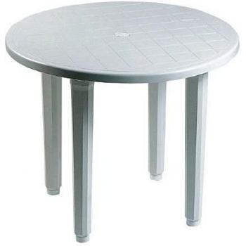 Mesa blanca de plástico redonda de terraza jardín patio 90cm blanca comedor