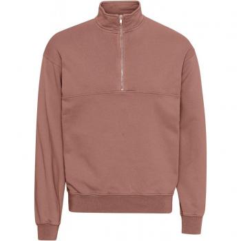 Klassisches Sweatshirt mit 1/4 Reißverschluss in Rosewood Mist