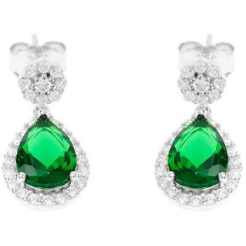 Sovrani Orecchini Luce argento con cubic zirconia e zircone smeraldo argento verde J6567
