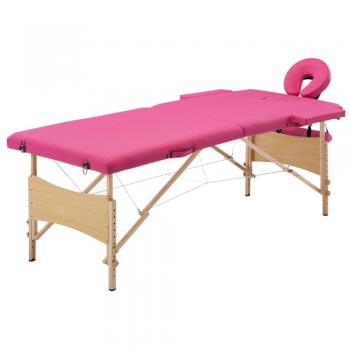 Portable Massage Table 2 Zones Wood Pink