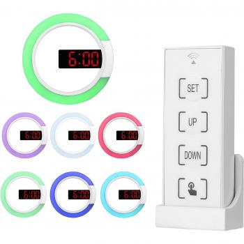 Reloj de pared con control remoto y pantalla LED