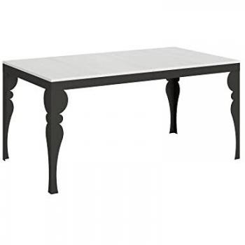 Table Extensible Paxon Frêne Blanc 90x160/264 cm Structure Anthracite