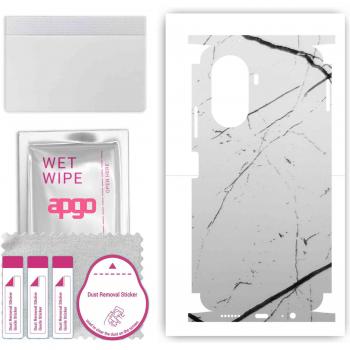 Elegant White Marble Vinyl Skin for Huawei Nova Y70 Plus