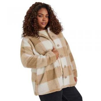 Veste Teddy Borg à Motifs Carreaux Yours Curve