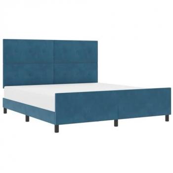 Estructura de Cama Azul Intenso 180x200 Terciopelo