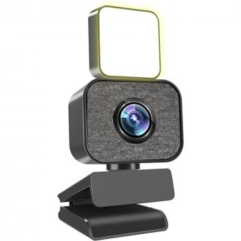 1080P Autofocus Webcam with Adjustable Lighting and USB Microphone