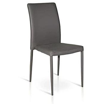 Sedia di Design Alyssia in Ecopelle Grigia