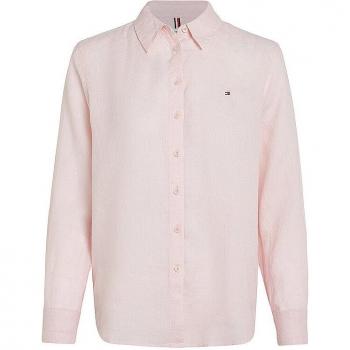 Tommy Hilfiger Damen Leinenbluse Rosa Relaxed Fit Größe 38