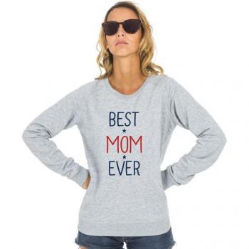 Damen-Sweatshirt – BEST MOM EVER M grau meliert