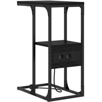 Armadio Notte con Cassetto in Legno Nera 41,5×26×60,5 cm – Vidaxl