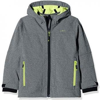 CMP Graue Jacke mit Kapuze für Jungen aus Softshell-Material, Asphalt Melange