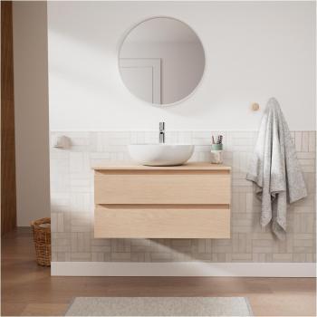 Mobilier Vasque Sorrento 80 cm – Kit Complet avec Robinet et Miroir