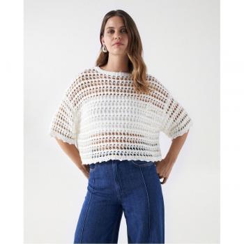 Camiseta tricotada de manga corta para mujer de Salsa Jeans