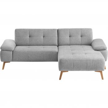 Sofa Fashion EXXPO Sassari – Modernes Webstoff‑Design – Grau (Light) – L‑Form – 241 × 168 ×