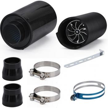 Kit d'admission d'air VR-prise avec ventilateur universel Racing fibre de carbone Alimentation froide Filtre Box VR-AIT14