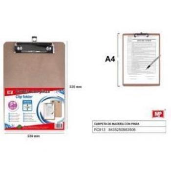 Carpeta A4 de madera con clip
