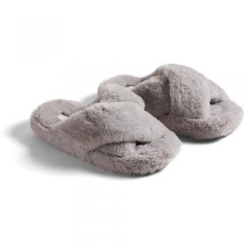 Ted Baker Women's Lopply Grey Faux Fur Slippers