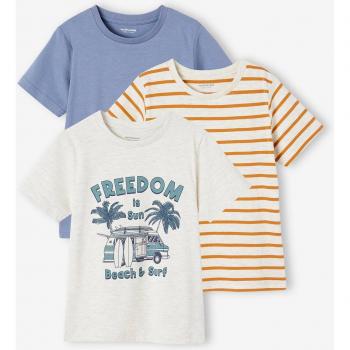 Vernis de style VERTBAUDET : 3 t-shirts blancs pour garçons
