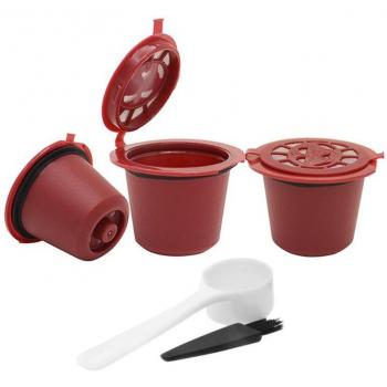 3 Reusable Nespresso Coffee Pods with Spoon and Siccsaee Filters