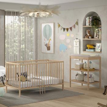 Dino Baby-/Juniorbett mit Wickelregal
