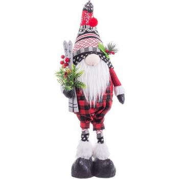 59 cm Tomte i Rutig och Mönsterstickad Stil